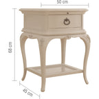 Ivory 1 Drawer Bedside Chest