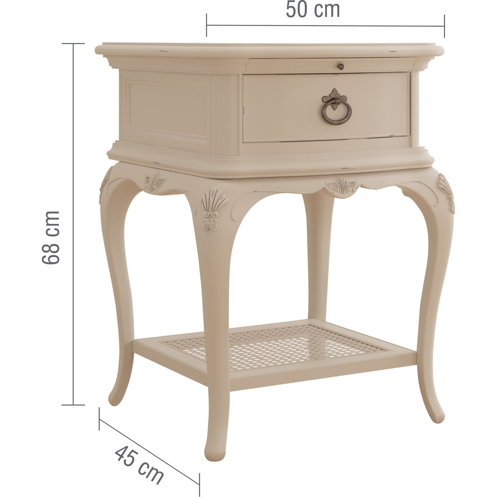 Ivory 1 Drawer Bedside Chest