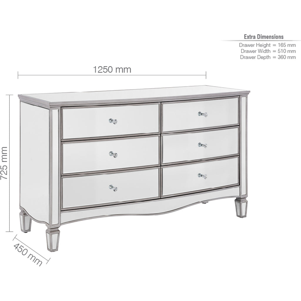 Elysee 6 Drawer Wide Chest