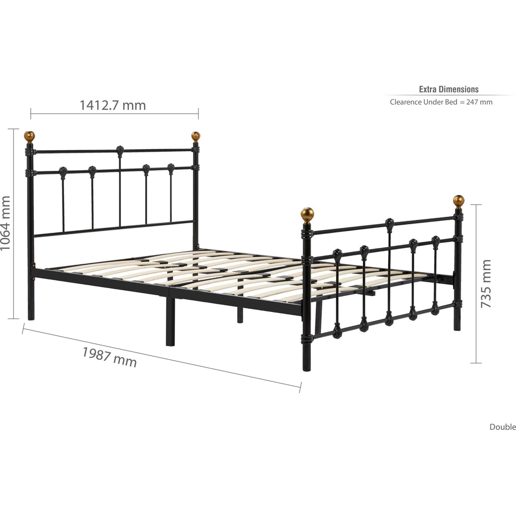 135cm Atlas Bed Black
