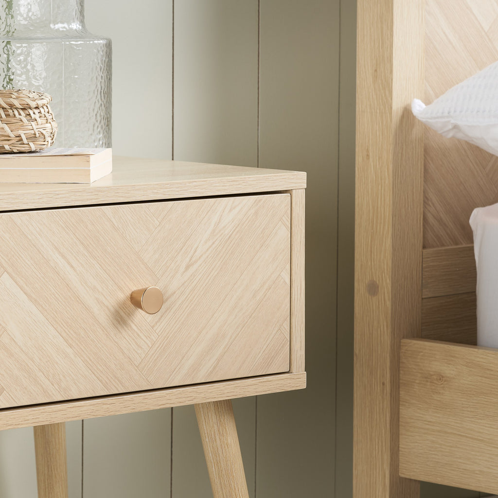 Herringford 1 Drawer Bedside
