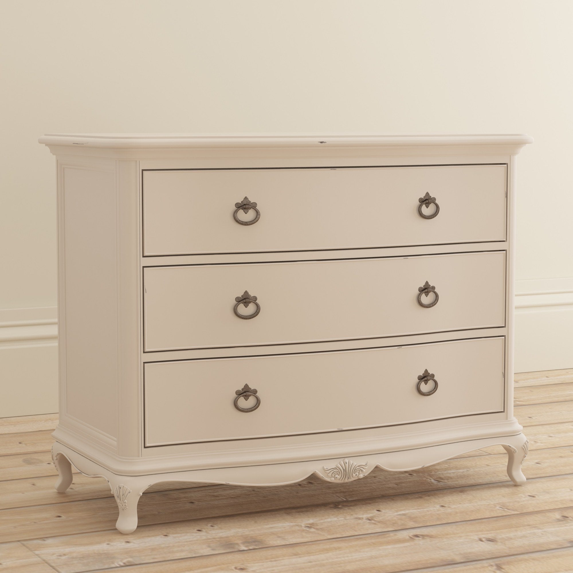 Ivory 3 Drawer Low Chest