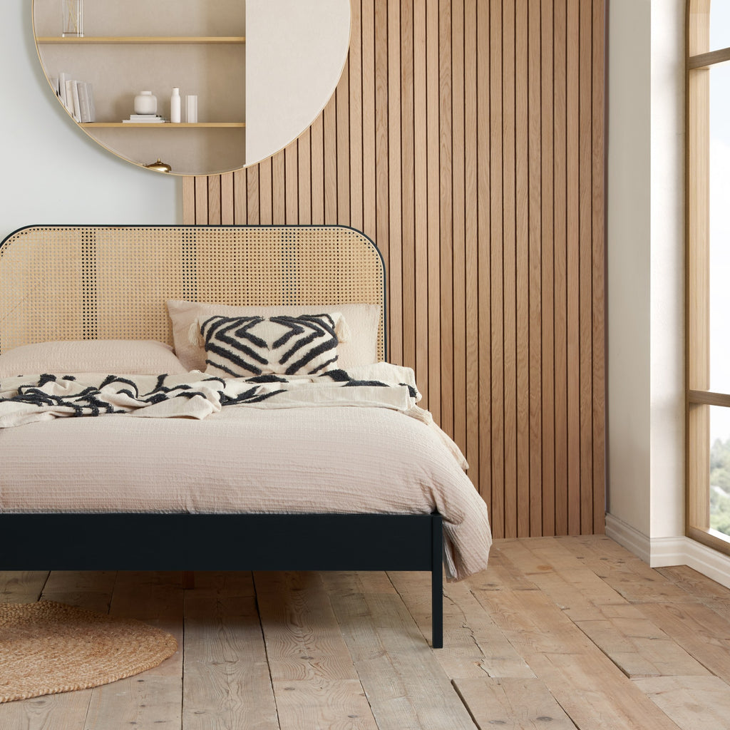 180cm Margot Rattan Bed Black