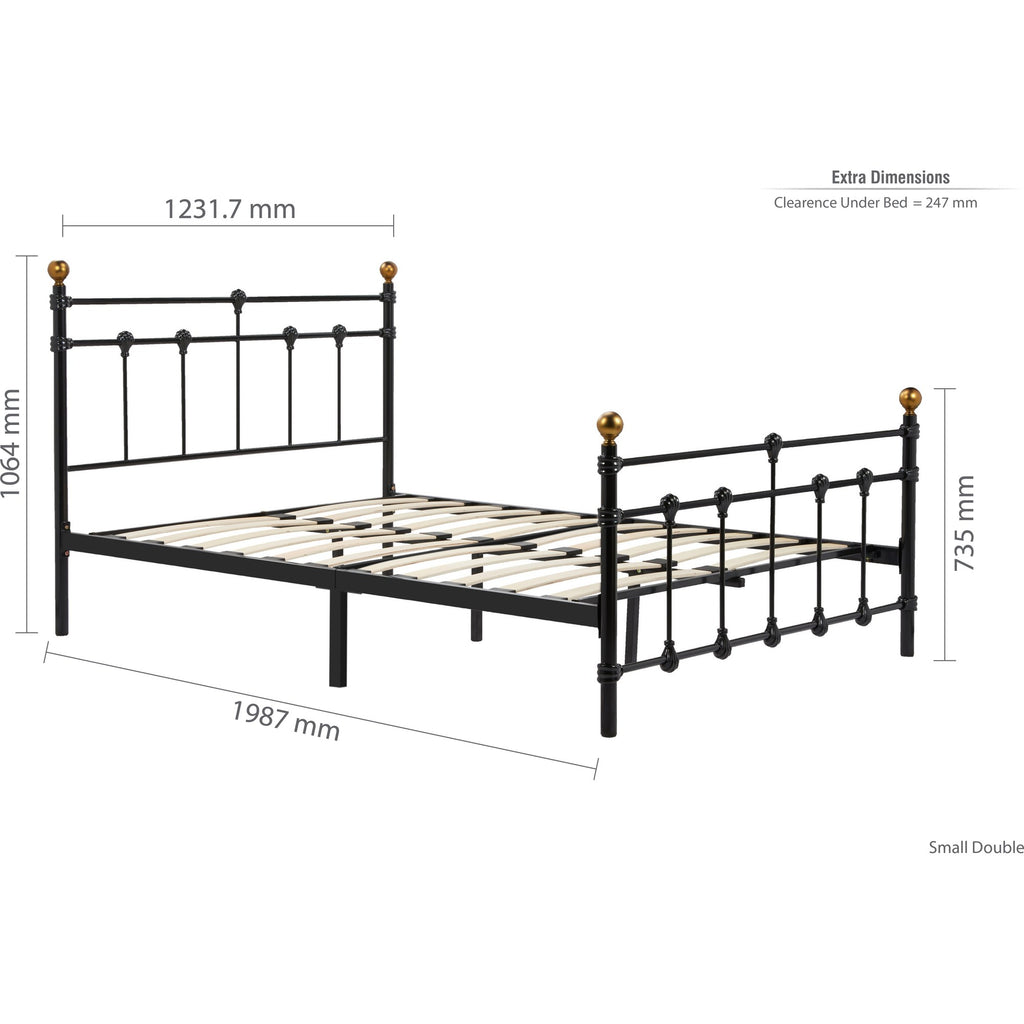 120cm Atlas Bed Black