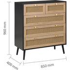 Croxley 5 Drawer Rattan Chest