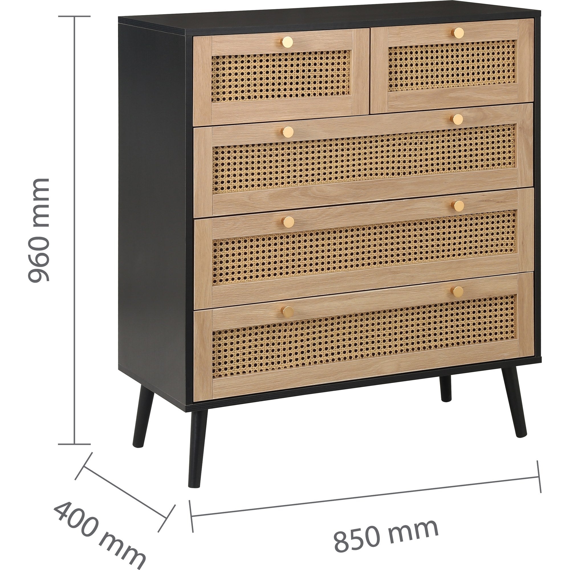Croxley 5 Drawer Rattan Chest