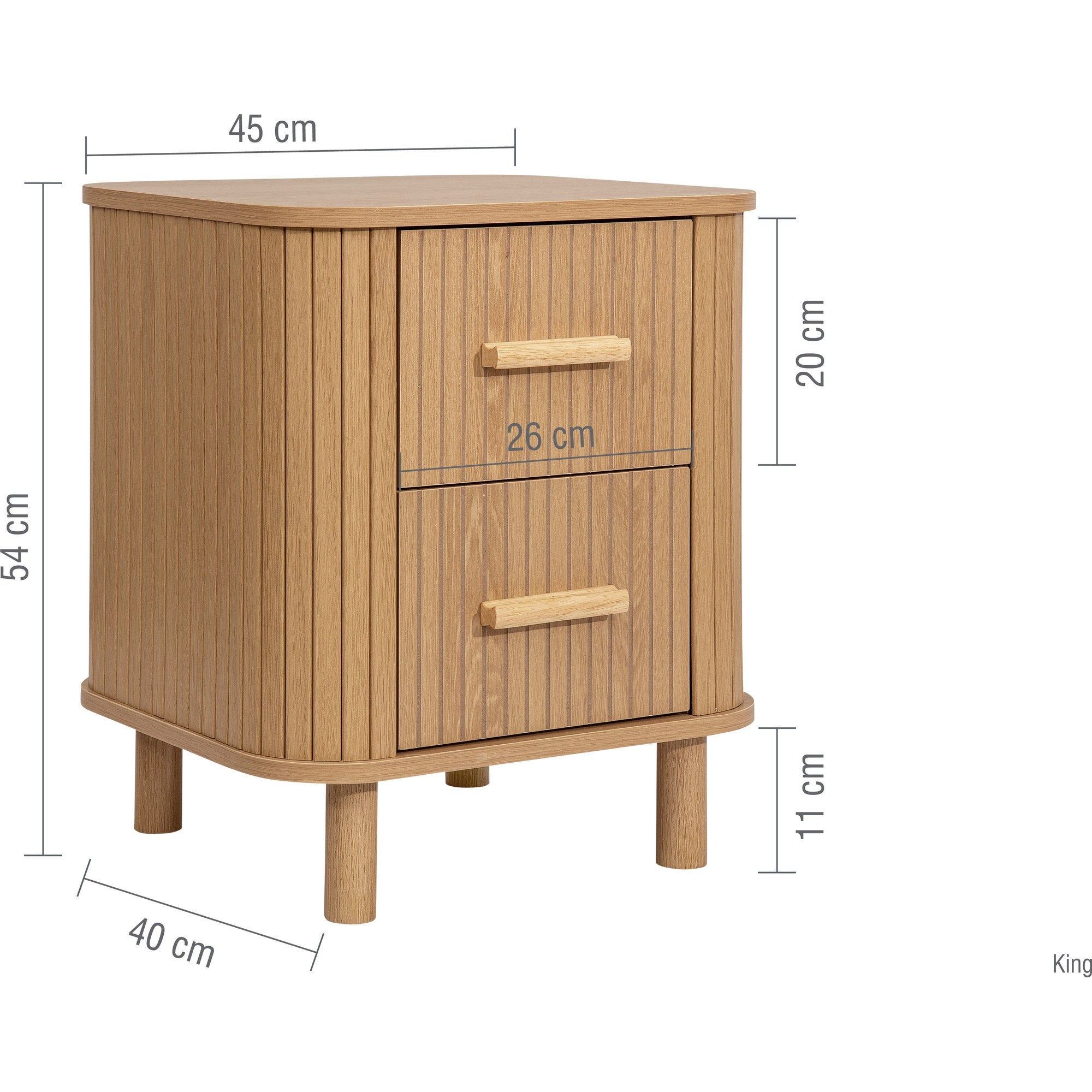 Axel 2 Drawer Fluted Bedside