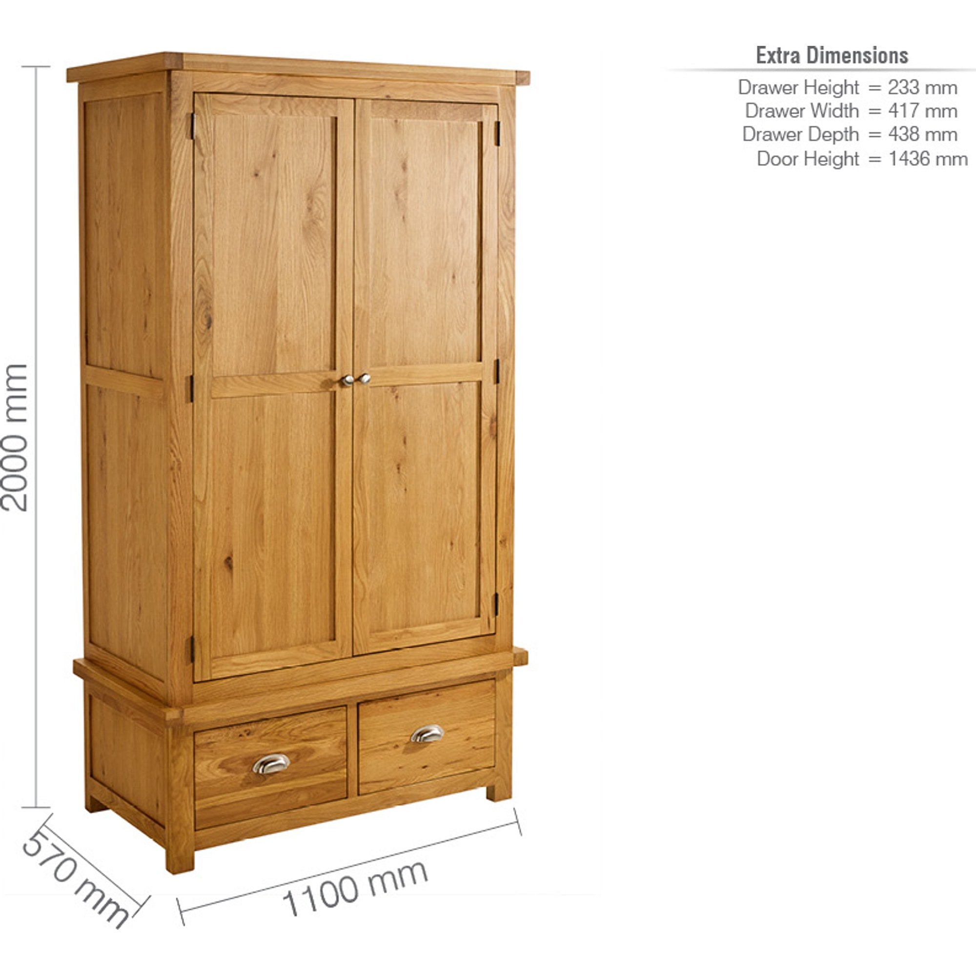 Woburn 2 Door 2 Drawer Wardrobe