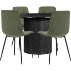 Axel Round Fluted Dining Table with 4 Chairs