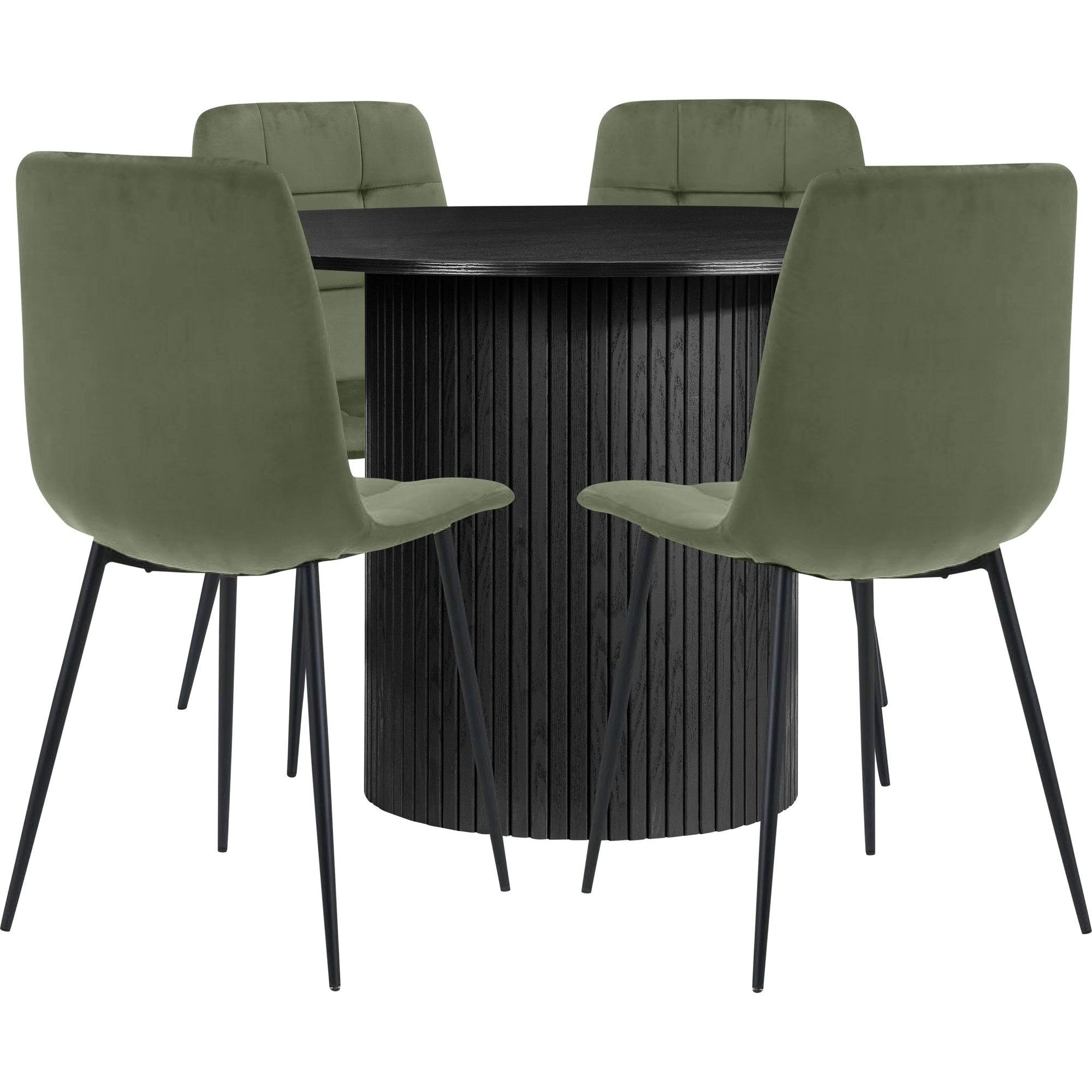 Axel Round Fluted Dining Table with 4 Chairs