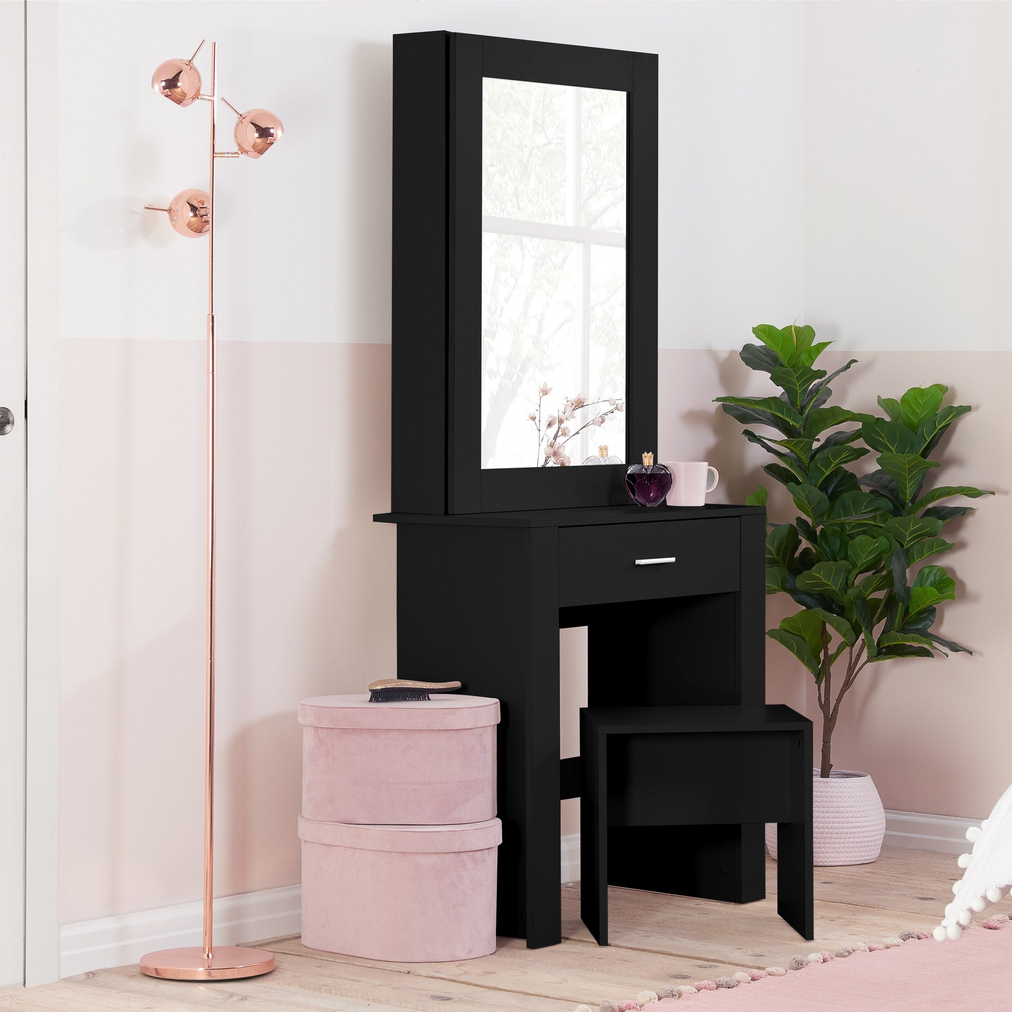 Evelyn 1 Drawer Sliding Mirror Dressing Table