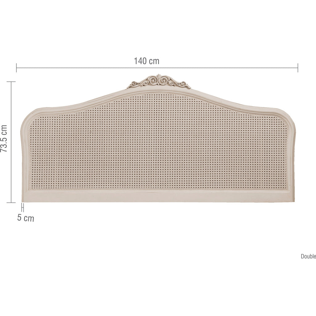 Ivory Rattan Double Headboard