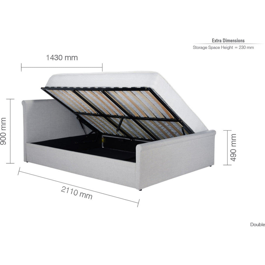 Stratus Double Ottoman Bed
