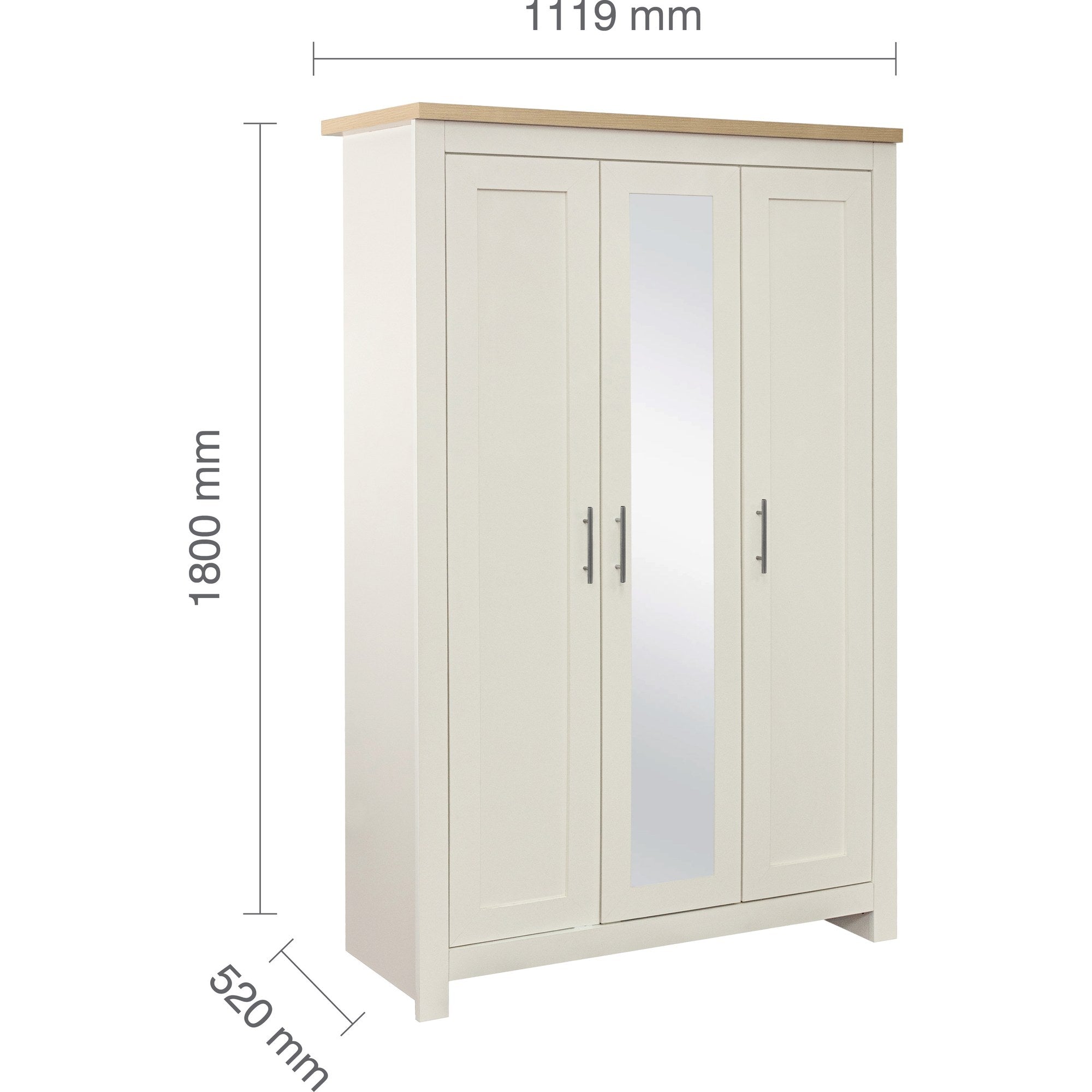 Highgate 3 Door Wardrobe With Mirror