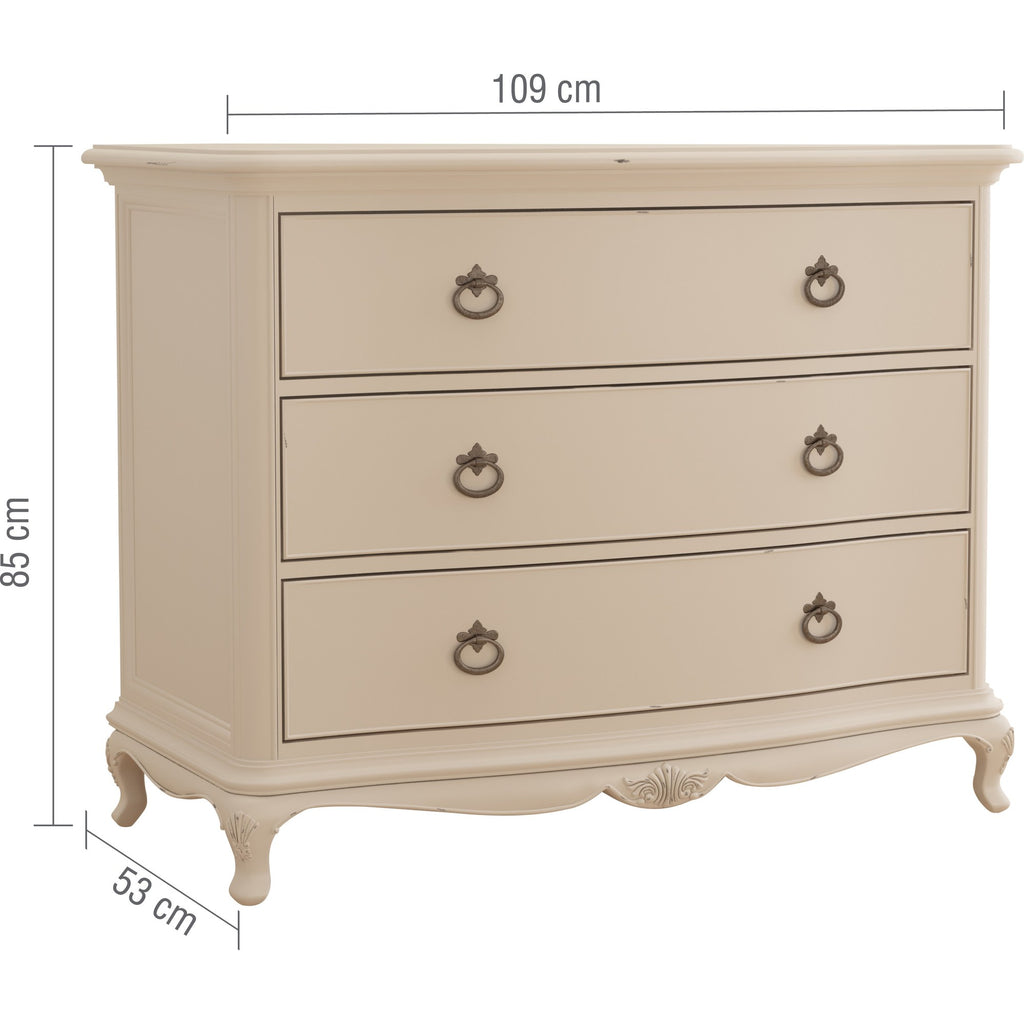 Ivory 3 Drawer Low Chest