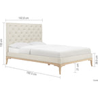 Toulon Low End Double Bed - Cream
