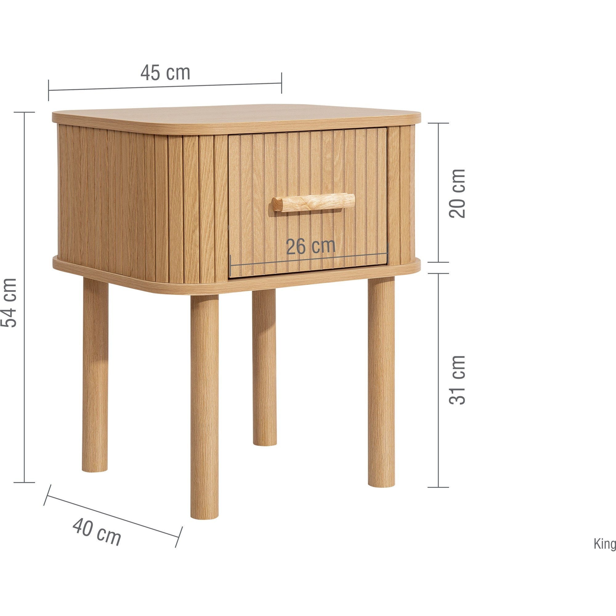 Axel 1 Drawer Fluted Bedside