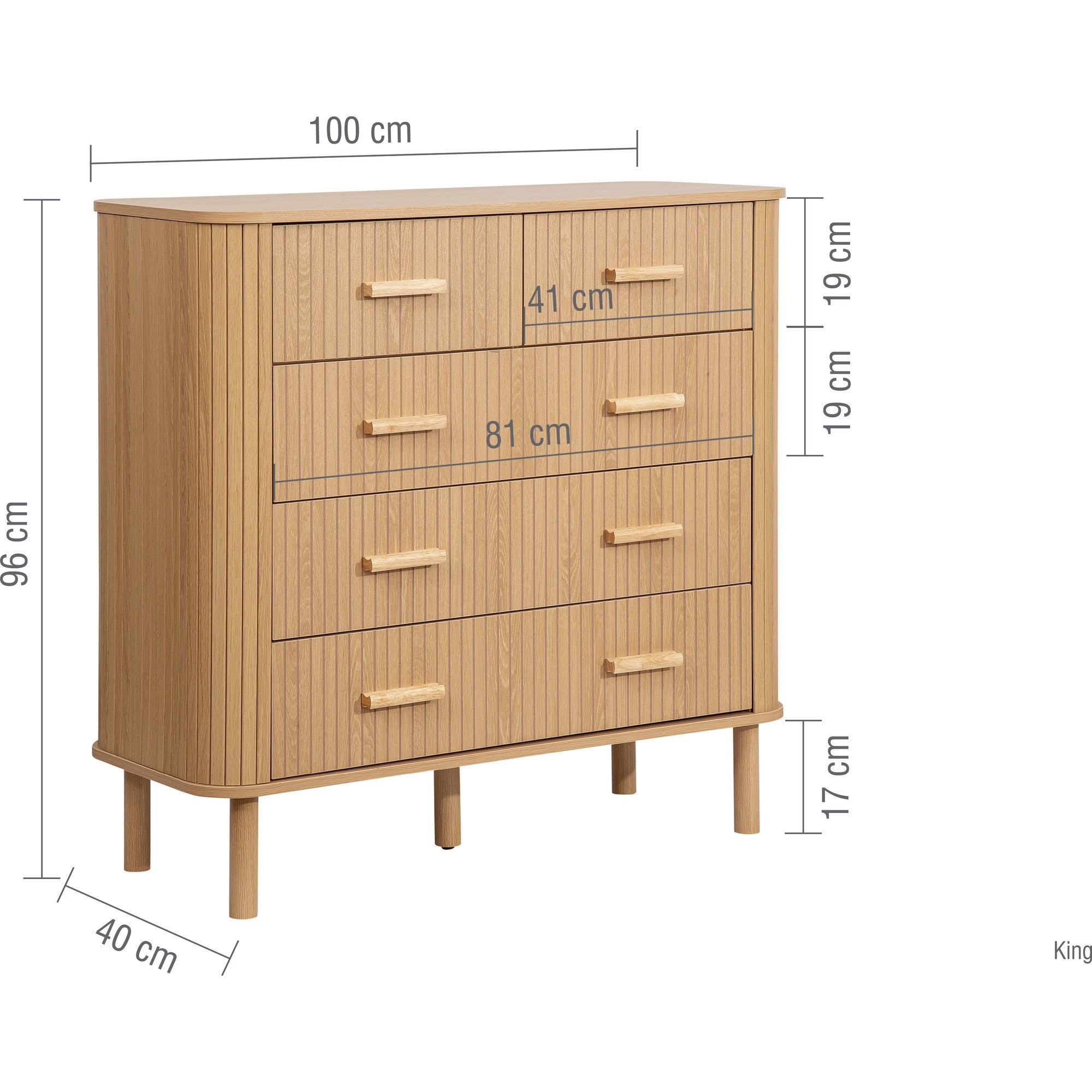 Axel 5 Drawer Fluted Chest