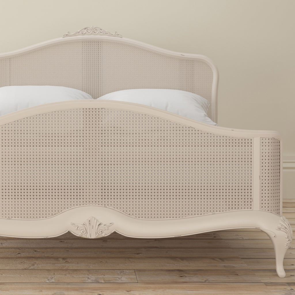 Ivory Rattan High End Double Bed