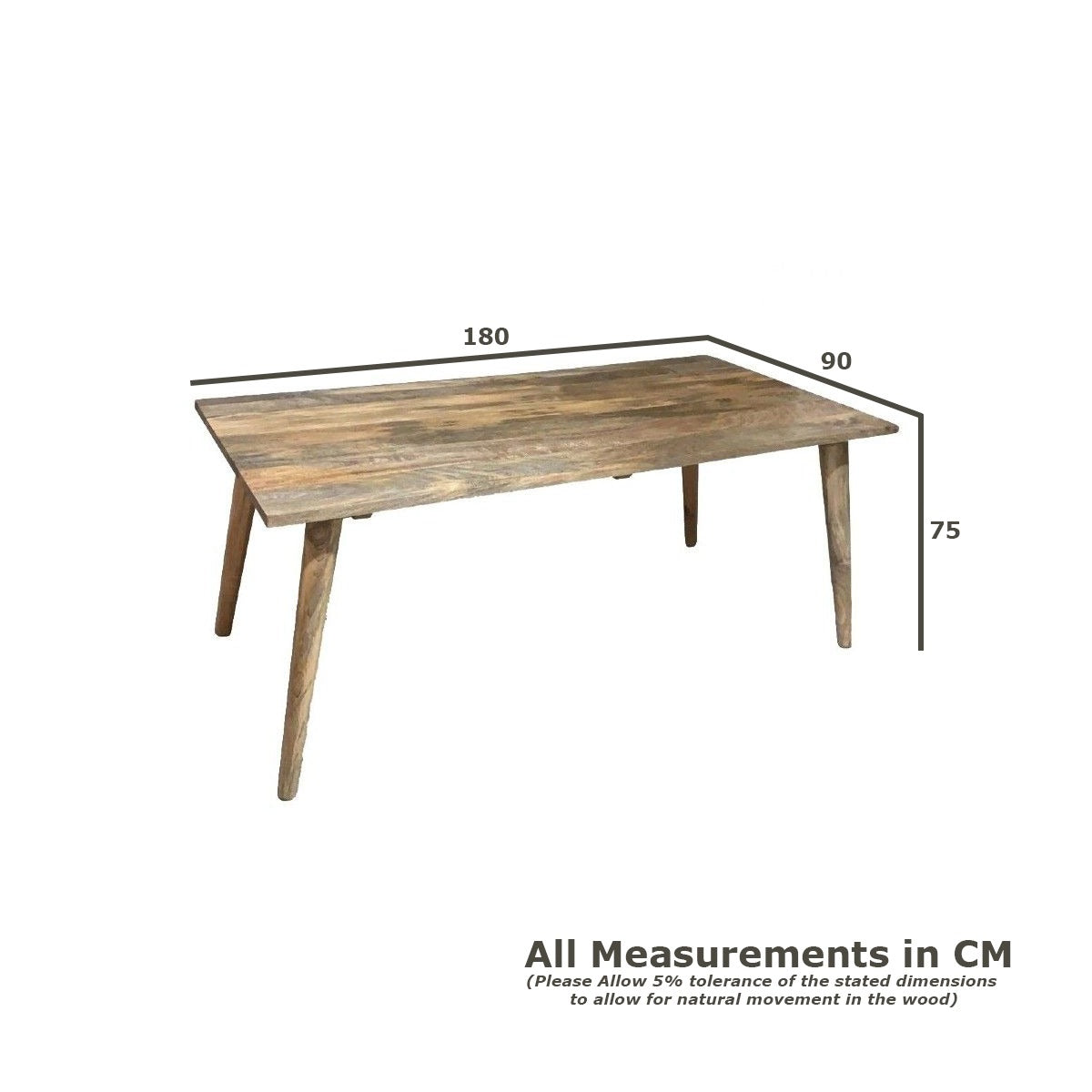 Vintage Mango Wood Dining Table, 180cm