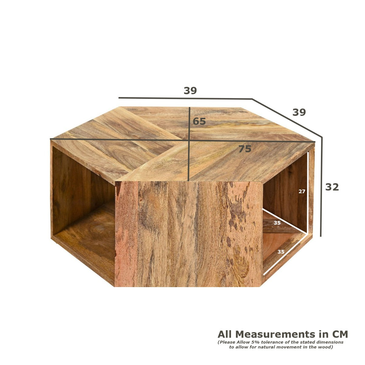 Geo Mango Hexagon Coffee Table