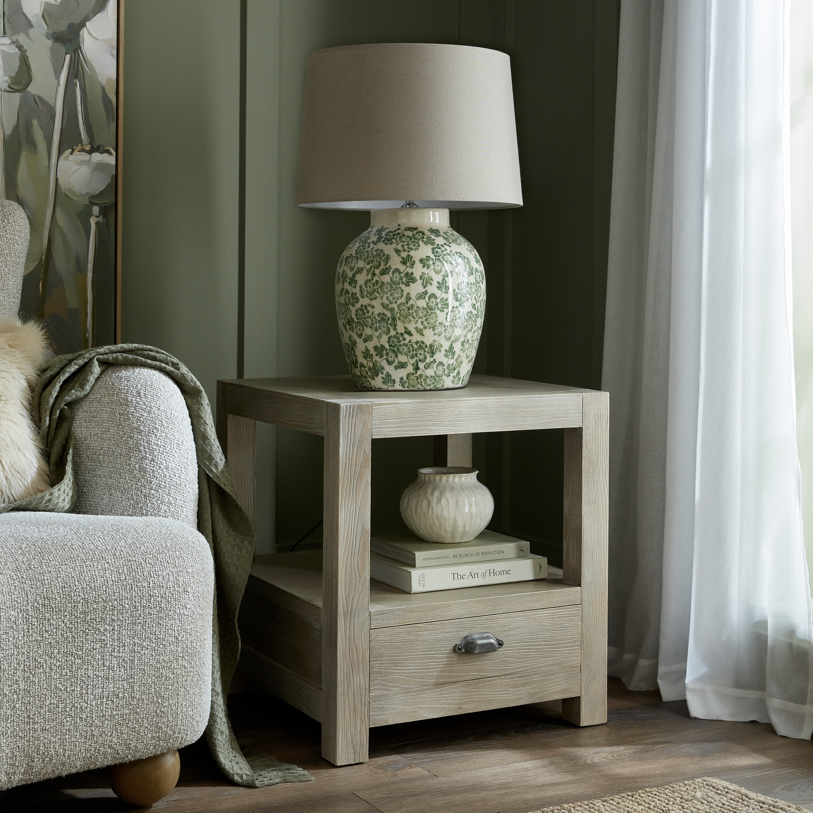 Haldon Collection 1-Drawer Side Table With Shelf