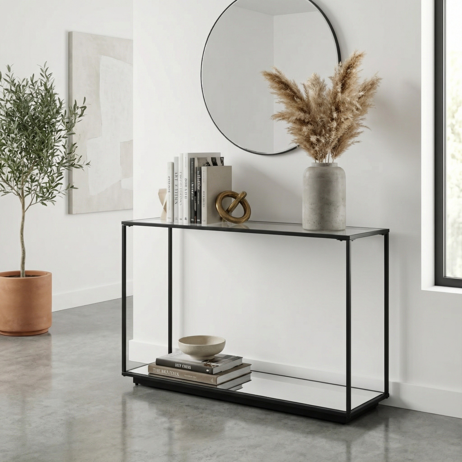 Lennox Black Framed Console