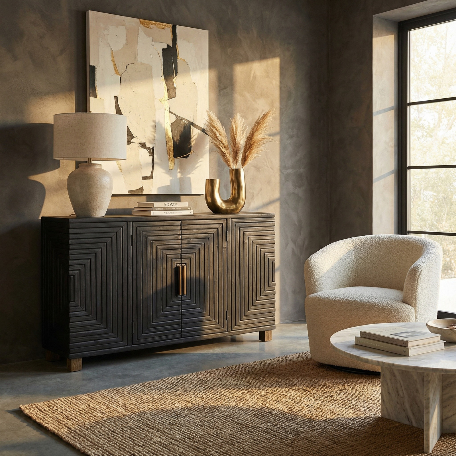 Lennox Black 2-Door Sideboard